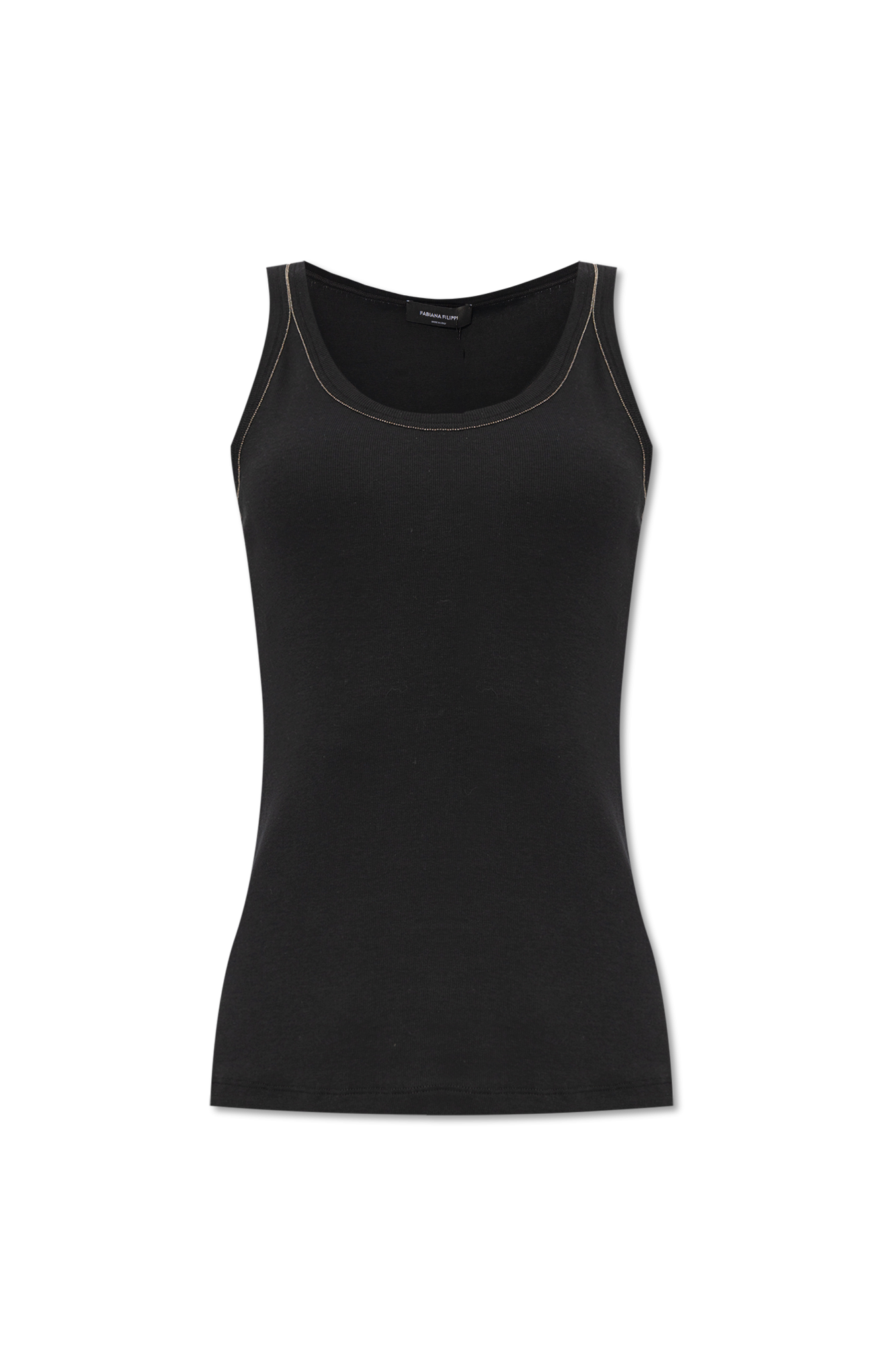 Black Ribbed top Fabiana Filippi - SchaferandweinerShops Japan